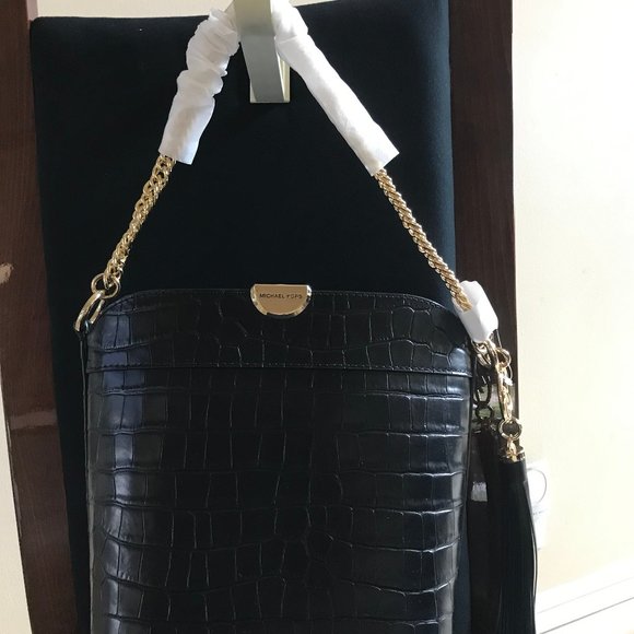 Michael Kors Bea Med Croc-Embossed Leather Handbag - Picture 1 of 2